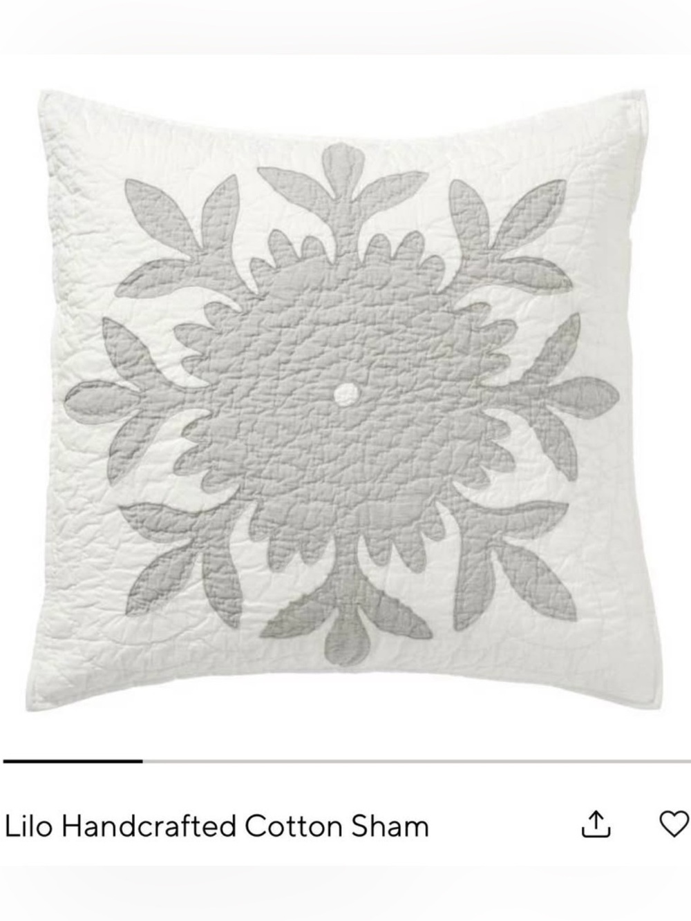 Pottery barn Lilo Handcrafted Cotton Sham